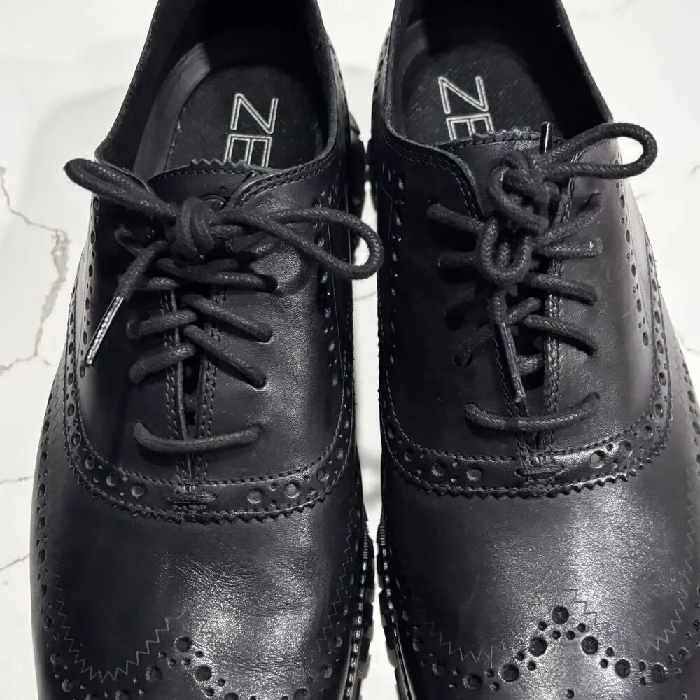 COLE HAAN Zerogrand Wingtip Oxford Black Dress Casual Shoes Men's Size 11.5M